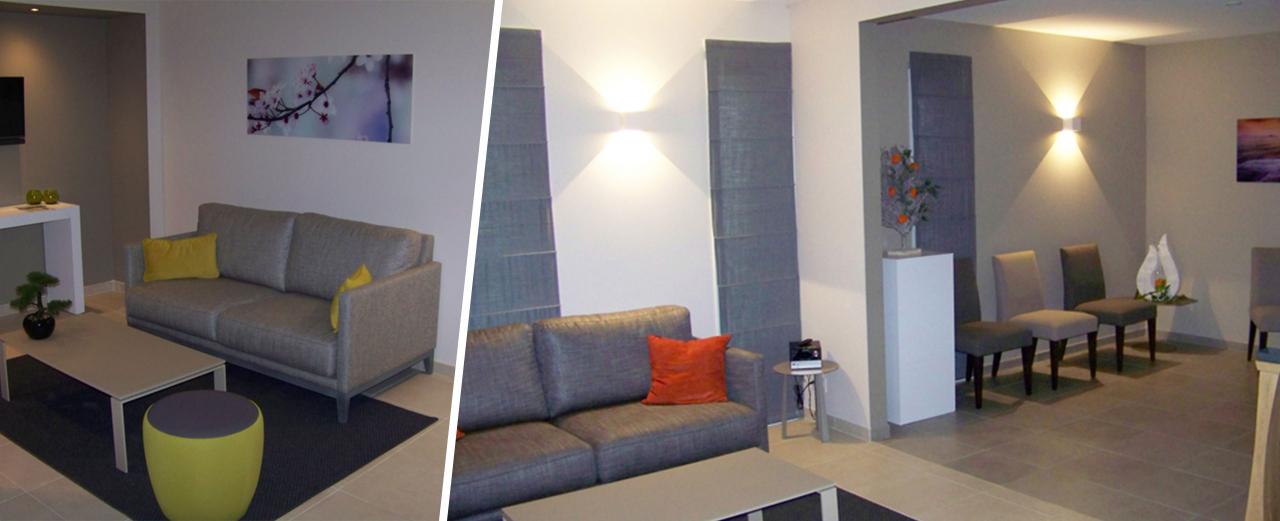 Espace salon dans les chambres funéraire